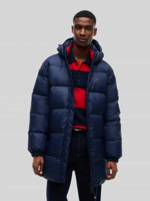 Płaszcz puchowy z bocznymi wpuszczanymi kieszeniami Tommy Jeans Ciemnoniebieski