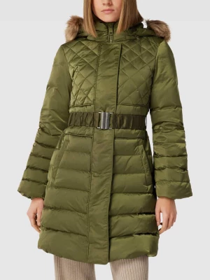 Płaszcz puchowy z obszyciem ze sztucznego futra model ‘Lolie’ Guess