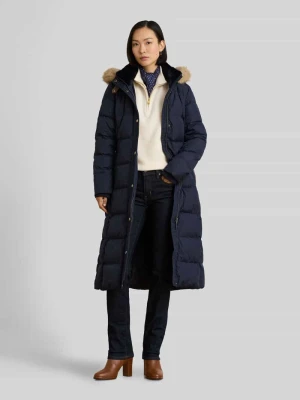 Płaszcz puchowy z odpinanym kapturem Lauren Ralph Lauren Granatowy