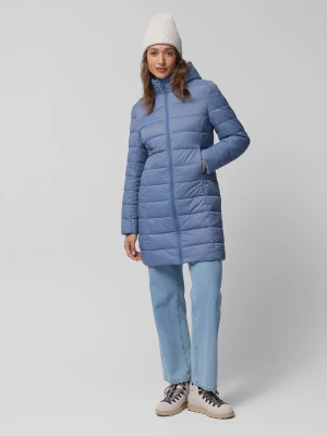 Płaszcz puchowy z wypełnieniem syntetycznym damski Outhorn - niebieski