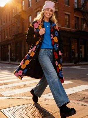 Płaszcz Teddy Floral Dream XS