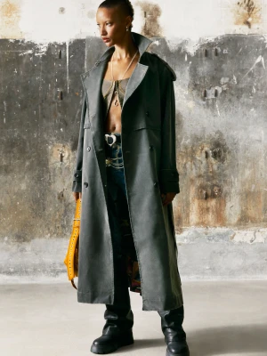 PŁASZCZ TRENCH ZE SKÓRZANYM EFEKTE Desigual