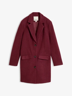 Płaszcz typu blazer z wełny walcowanej BonPrix czerwony