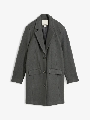 Płaszcz typu blazer z wełny walcowanej BonPrix szary