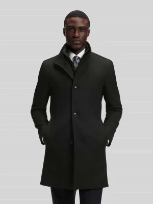 Płaszcz w kroju slim fit z dodatkiem wiskozy model 'H-Hyde-SU' Boss Czarny
