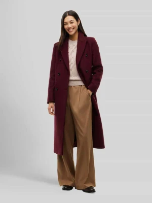 Płaszcz w kroju slim fit z mieszanki wełny Tommy Hilfiger Ciemnoczerwony