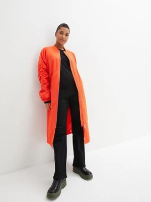 Płaszcz w stylu bomberki z dzianinowym kołnierzykiem bonprix