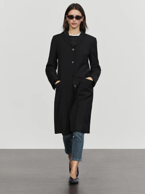 Płaszcz Wełniany - Czarny - Massimo Dutti - Female