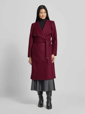 Płaszcz wełniany krój regular fit z domieszką kaszmiru model „ROSE” Ted Baker Bordowy
