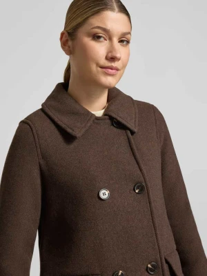 płaszcz wełniany o kroju regular fit z odpinanym kołnierzem ze sztucznego futra model 'VMUNAVIOLA' Vero Moda