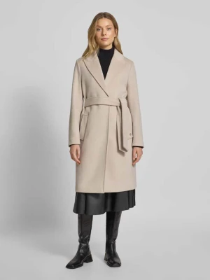 Płaszcz wełniany o kroju regular fit z wiązanym paskiem w talii s.Oliver BLACK LABEL