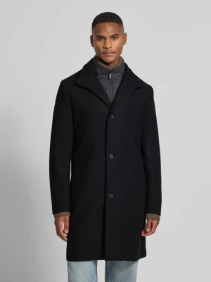 Płaszcz wełniany o kroju regular fit ze wstawką pikowaną model ‘Rainar’ Selected Homme