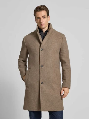 Płaszcz wełniany o kroju regular fit ze wstawką pikowaną model ‘Rainar’ Selected Homme