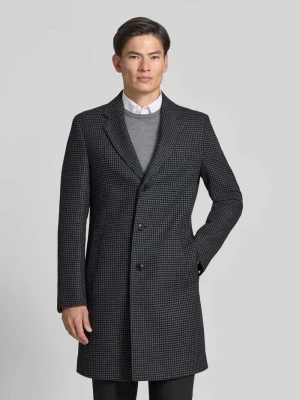 płaszcz wełniany o kroju regular fit ze wzorem na całej powierzchni model 'H-Hyde-Bib-E-264' Boss Czarny