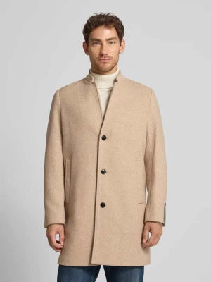 Płaszcz wełniany o kroju regular fit ze wzorem na całej powierzchni Tom Tailor Denim