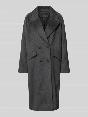Płaszcz wełniany o kroju relaxed fit z dwurzędową listwą guzikową model ‘HARPER’ Vero Moda
