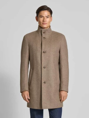 Zdjęcie produktu Płaszcz wełniany o kroju slim fit ze wzorem w jodełkę model ‘HYDE’ Boss