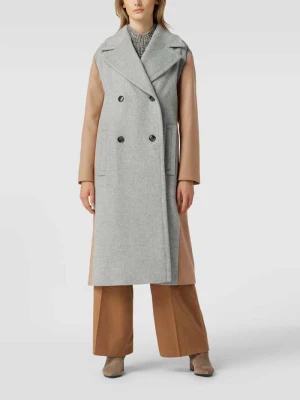 Płaszcz wełniany w stylu Colour Blocking model ‘Caboka’ Boss