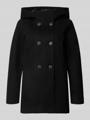 płaszcz wełniany z kapturem Vero Moda Czarny