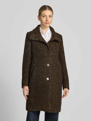 płaszcz wełniany z mieszanka żywej wełny model 'PAMELA' Milo Coats Ciemnobrązowy