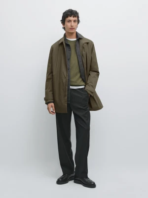 Płaszcz Wodoodporny I Przeciwwiatrowy - Khaki - - Massimo Dutti - Mężczyzna