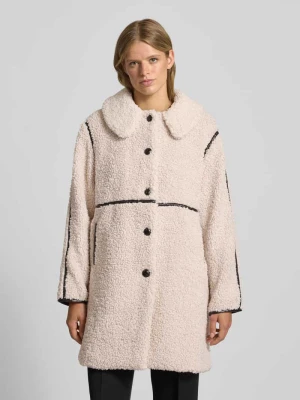 Płaszcz z futerka o kroju regular fit z paskami w kontrastowym kolorze model ‘RUBI’ Only