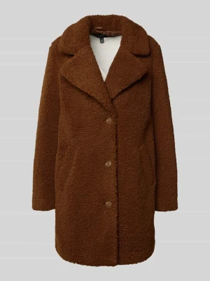 Płaszcz z futerka o kroju regular fit z wykładanym kołnierzem model ‘KYLIE’ Vero Moda