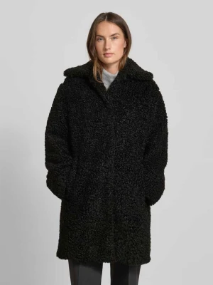Płaszcz z futerka o kroju regular fit z wykładanym kołnierzem model ‘MIMINA-1’ HUGO