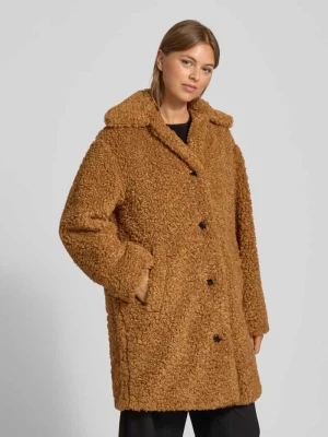 Płaszcz z futerka o kroju regular fit z wykładanym kołnierzem model ‘MIMINA-1’ HUGO