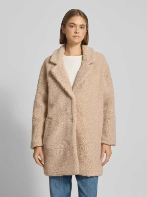 Płaszcz z futerka o kroju relaxed fit z kołnierzem z połami model ‘NEWAURELIA’ Only