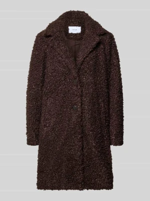 Płaszcz z futerka typu teddy z kołnierzem z klapami Model 'MAJDA' Vila Ciemnobrązowy