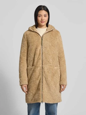 Płaszcz z futerka z kapturem i zamkiem błyskawicznym dwustronnym camel active