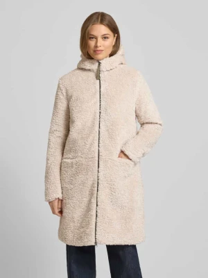 Płaszcz z futerka z kapturem i zamkiem błyskawicznym dwustronnym camel active