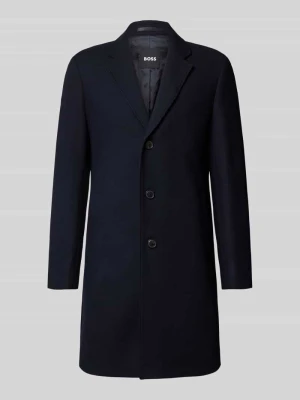 Płaszcz krój slim fit z mieszanki wełny model 'Hyde' Boss Granatowy