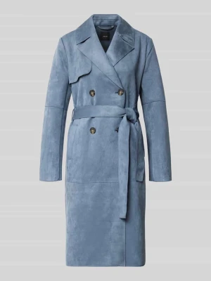 Płaszcz z kołnierzem z połami i wiązanym paskiem Zero