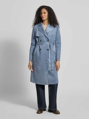 Płaszcz z kołnierzem z połami i wiązanym paskiem Zero