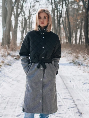 Płaszcz z łączonych tkanin Camille XS