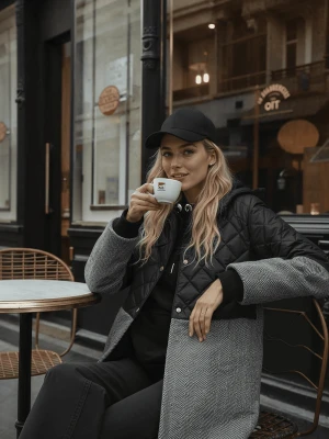 Płaszcz z łączonych tkanin Camille XS