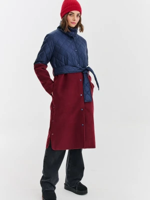 Płaszcz z łączonych tkanin Deep Silence XS