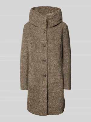 Płaszcz z listwą guzikową model 'STELLA' Milo Coats Ciemnobrązowy