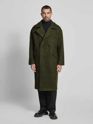 Płaszcz z mieszanki lnu z wykładanym kołnierzem model ‘BAZYBAY’ American vintage