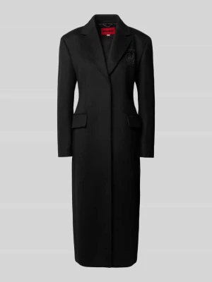 Płaszcz o kroju slim fit z mieszanki wełny i kaszmiru model 'Mistro' Hugo Czarny