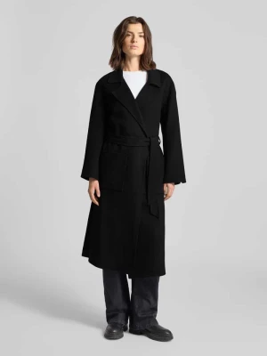 Płaszcz z mieszanki wełny lana z wiązanym paskiem model ‘ALLEGORIA’ OAKWOOD