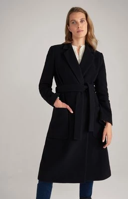 Płaszcz z mieszanki wełny w kolorze ciemnoniebieskim Joop