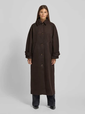 Płaszcz z mieszanki wełny z patkami na rękawach model ‘Keaton’ NEO NOIR