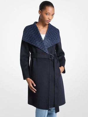 Płaszcz z mieszanki wełny z wykończeniem i charakterystycznym logo Michael Kors Outlet