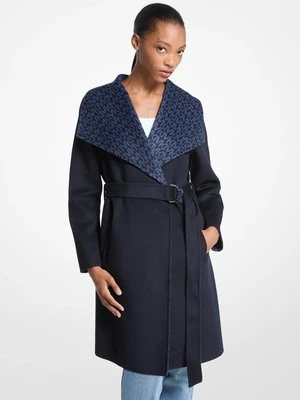 Płaszcz z mieszanki wełny z wykończeniem i charakterystycznym logo Michael Kors Outlet