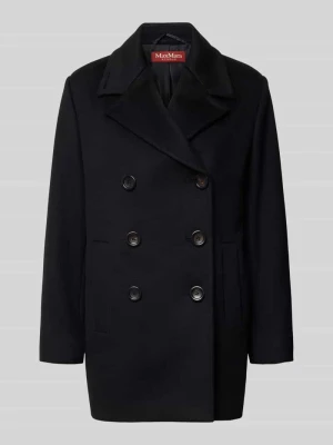 Płaszcz z wełny z dwurzędowym zapięciem model 'MAGENTA' Max Mara czarny