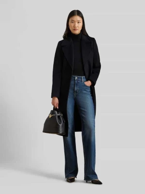 Płaszcz z wełny z wiązanym paskiem Lauren Ralph Lauren Czarny