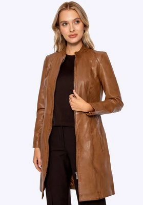 Płaszcz ze skóry naturalnej owczej brązowy Wittchen